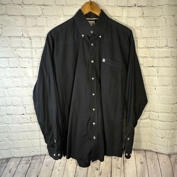 Cinch Shirt Men’s Medium Black Button Down Shirt Long Sleeve Western Rodeo Cowbo - Picture 1 of 7